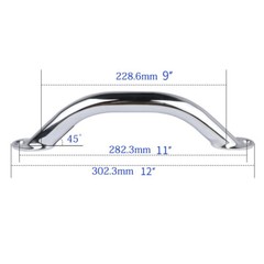 2X Marine Grab Handle Stainless Steel 9 inch Hand Rail for Door/Bath/Boat/RV