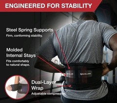 Mueller Lumbar Back Brace Support Belt Double Strap Adjustable Triangular Stable