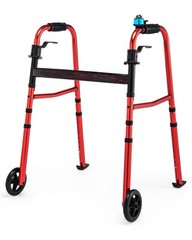 6.8lbs Lightweight Folding Walkers for Seniors Travel 2 Wheels 350lb Capacity