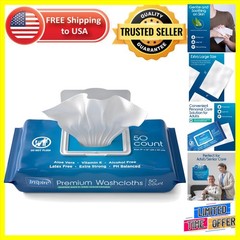 Thick Oversized Adult Wipes for Incontinence – 50 Count Aloe & Vitamin E Infused