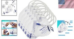 Professional Urinary Drainage Bag – 2000 mL Capacity for Caregivers – 5 Pack