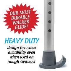 Top Glides DuraSki Extra Durable Walker Glide Skis for 1 1/8 Inch Tubes (Gray)