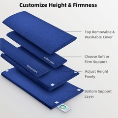 Adjustable Lumbar Support Pillow for Bed & Sleeping, 4-Layer Back Support Cus…