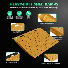 36″ x 48″ Shed Ramps Yellow Loading Ramp 1600LB Capacity Alloy Loading Dock Ramp