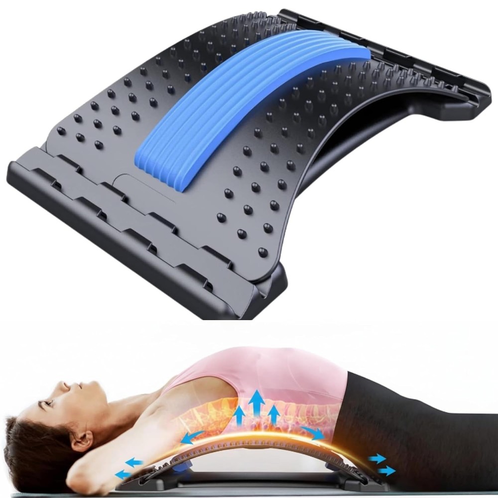 4 Level Back Stretcher Lumbar Support Board Spine Stretch Posture Corrector