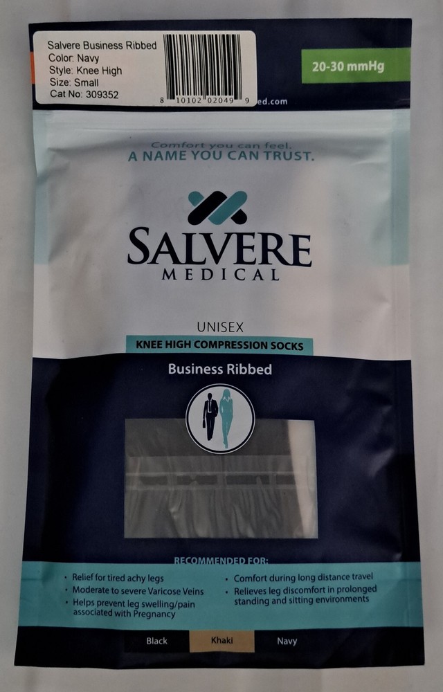 Salvere Medical Business Ribbed KNEE high Sm 20 -30 mmHg