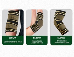 Copper Elbow Compression Sleeve Elbow Brace For Tennis Arthritis Bursitis US