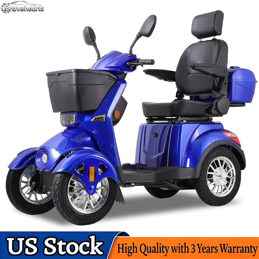 Heavy Duty 4-Wheel Electric Mobility Scooter 800W for Adult Senior 31Miles 15mph