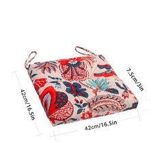 Makimoo 2-Pack Outdoor/Indoor Wicker Patio 17″ x 17″, Blue and Red Leaves