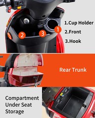 800W Four Wheels Travel Mobility Scooter 60V 20Ah Battery Motor for Adult Senior