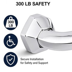 Kohler 27083-TT 42 in Ada Grab Bar Vibrant Titanium Bathroom Safety Handrail