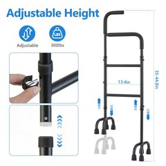 Stair Assist & Climbing Cane, 13-Level Adjustable with 8-Cylindrical Foot Pad…