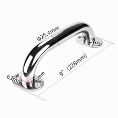 2X Marine Stainless steel 9 inch Grab Handle Removable Deck Base Boat Handrail