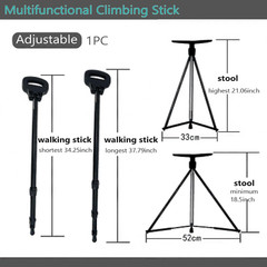 Walking Cane with Seat 2-In-1 Foldable Walking Sticks Chair for Men Women Elderl
