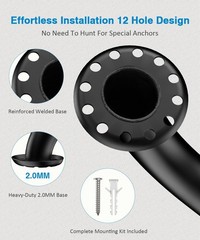 Jubomt Grab Bar Bundle For Ada Compliance Matte Black Stainless Steel 1.5