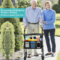 Rollator Basket, Rollator Walker Bag with Cup Holder, Folding Rollator Walker St