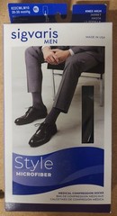 Sigvaris Men’s Midtown Microfiber 20-30mmHg Closed Toe Calf Socks (ML (Medium