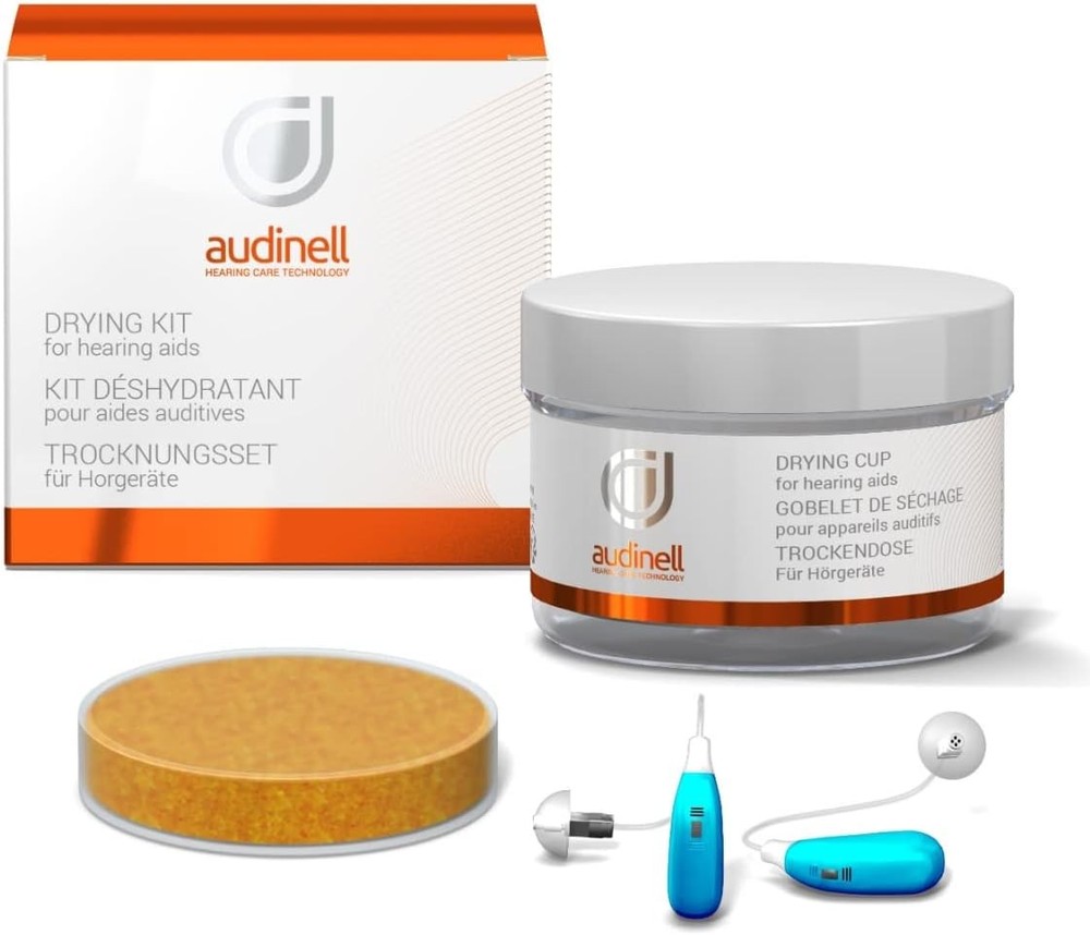 Hearing Aid Dryer Cup + Desiccant | Drying Dehumidifier Kit | Safely Removes
