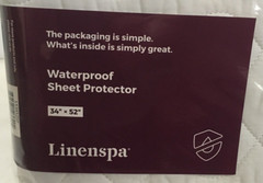 Linenspa Waterproof Mattress Sheet Protector 34″x 52″, white