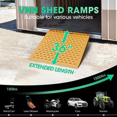 36″ x 24″ Shed Ramp for Riding Mower 750LB Shed Ramps Anti-Slip Punch Plate Ramp