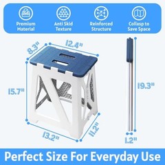 Folding Shower Stool – Foldable & Anti-Slip Shower Chair for Rectangular – Blue