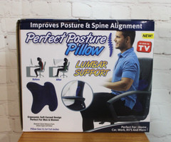 NEW ~ Perfect Posture Pillow Lumbar Support ~ Egonomic ~ Blue