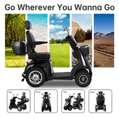 1000W 4-Wheel Heavy Duty Mobility Scooter for Seniors 40 miles 15 mph 500lbs