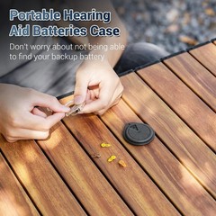 Rotatable LR41 Size 312 Hearing Aid Battery Case,Slim Portable Hearing Aid Ba…