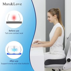 Dark Gray Coccyx Seat Cushion for Sciatica Pain Relief – Ideal for Home & Office