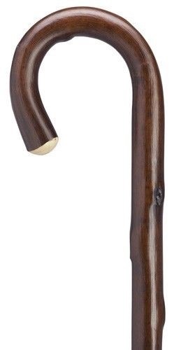 MENS NATURAL CHESTNUT WALNUT CROOK 36″ LONG WALKING CANE STICK FROM GERMANY