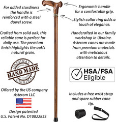 Walking Cane for Men & Women – Handmade, Ergonomic, Wooden Canes – Cool Walking