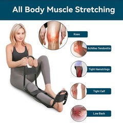 Hamstring Stretcher, Knee Extension Device, Lower Back, Hip & Calf Black