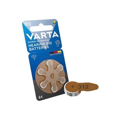 72x Varta Size 312 Pr41 Hearing Aid Batteries 1.45V Zinc Air Germany