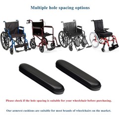 Universal Wheelchair Padded Armrests – Black Replacement Pads (10-1/4″, 2pcs)