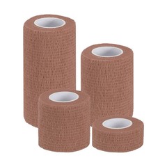 1″/2″/3″/4″ 4 Pcs 5 Yard Self Adhesive Bandage Wrap Self Tape Brown