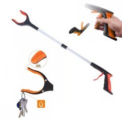 Foldable Reacher Grabber Tool Rotating Jaw & Magnet Trash Picker Heavy Duty