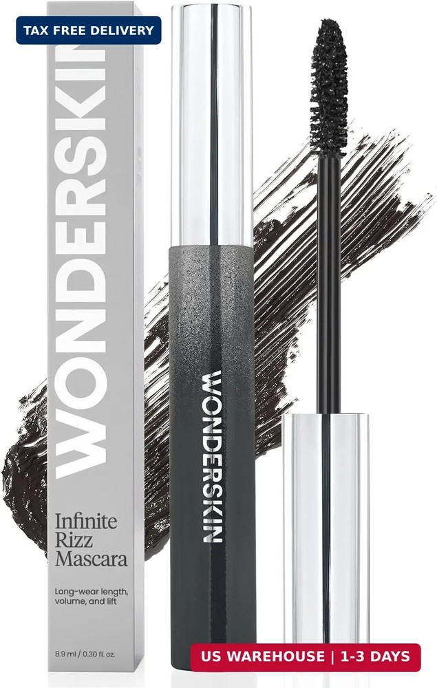 Wonderskin Infinite Rizz Mascara – Black Mascara For Volume And Length, Long-Wea