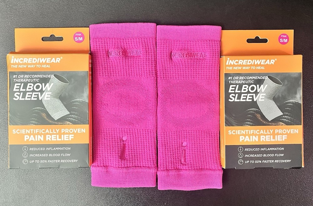 Incrediwear Elbow Sleeve Pair Pink S/M Compression Brace – Used