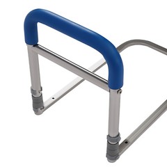 Adjustable 304 Stainless Steel Bed Rail Handrail With Rubber Grip Blue/Silver