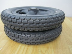 (2) 2.25×12 QUICKIE IRIS Power Express Wheel 1/2″ axle, Flat Free – EXCELLENT