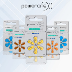Power One Size 10 Mercury Free 1.45V Hearing Aid Batteries p10 PR70 (60 Pack)
