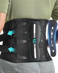 Fitomo Back Brace for Lower Pain Relief, Carbon Fiber XXX-Large, Black