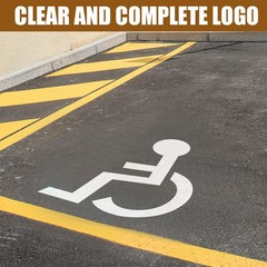 Handicap Stencil for Parking, 31.5×25.2in Reusable Parking Lot Template Handi…