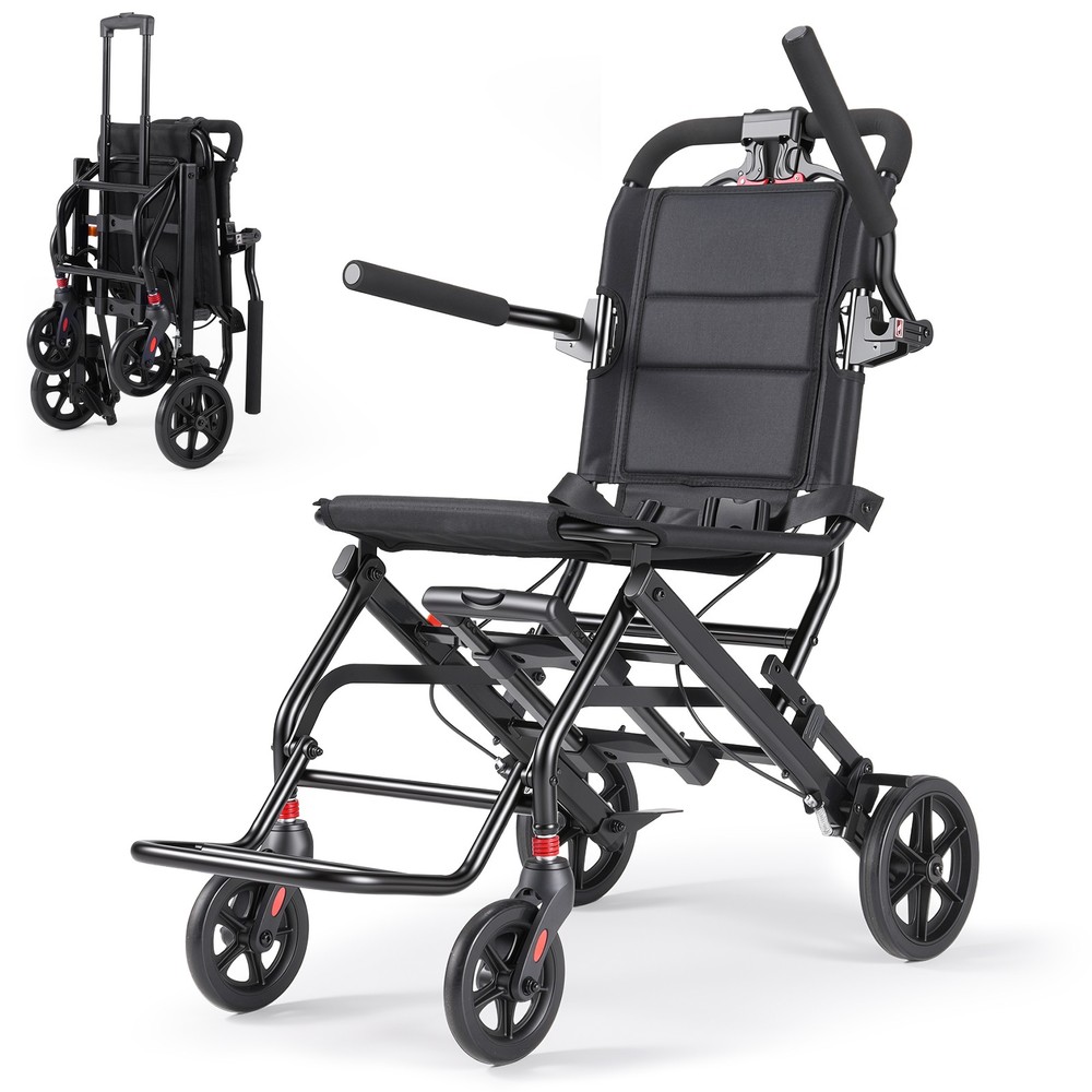 Used 22lb Ultra-Lightweight Foldable Transport Wheelchair Manual for Travel