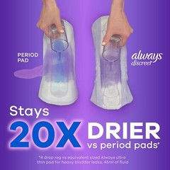 Always Discreet Adult Moderate Long Incontinence Pads for Women, Size 4-54 Count