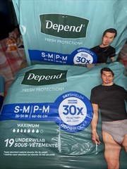 Depend Fresh Protection Adult Small/Medium Underwear 19 Ct-Pack of 2=38Underwear