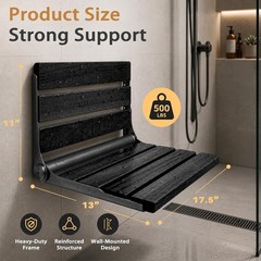 Fold Down Shower Seat Folding Safety Bench Wall Mount Bath Chair Handicapped Tub