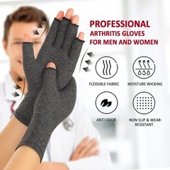 2 Pairs Arthritis Compression Gloves for Women Men, Carpal Tunnel Pain Relief, F