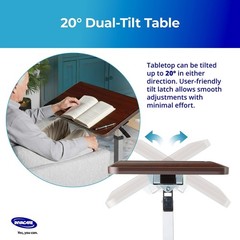 Bed Table, Height Adjustable & Tilting Overbed Table, Hospital Bedside Table,…