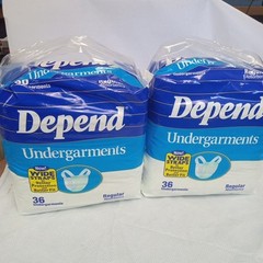 Vintage Depend Wide Sraps 36 Count Bag– Lot Of 2 Unopened Packs – Mid 1990s